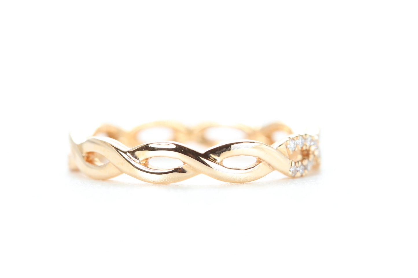Woven Diamond Ring Rose Gold