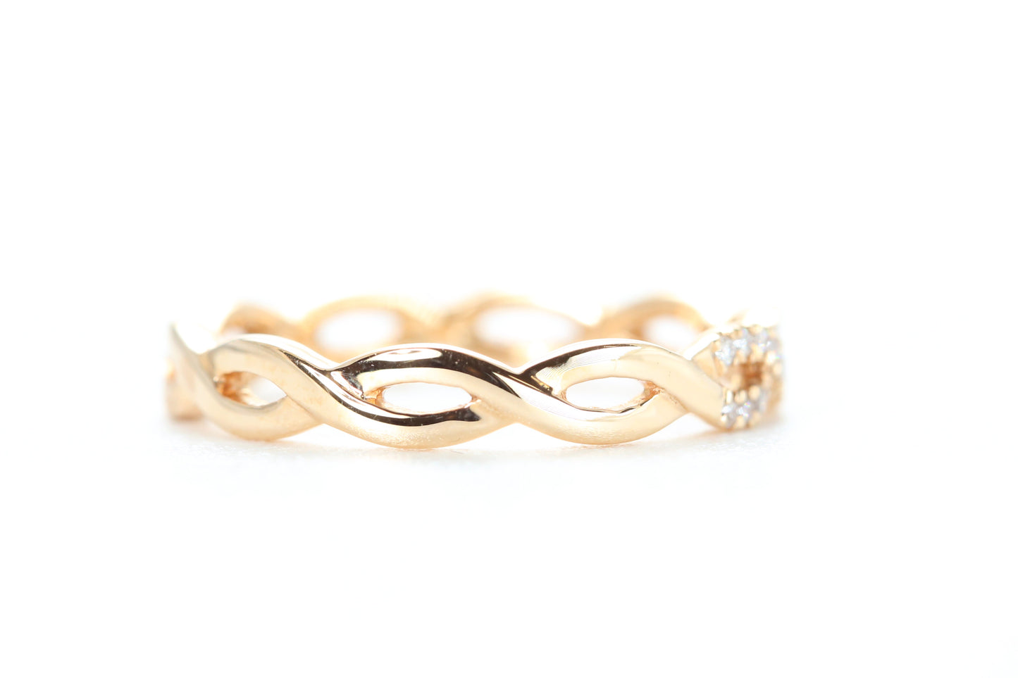 Woven Diamond Ring Rose Gold
