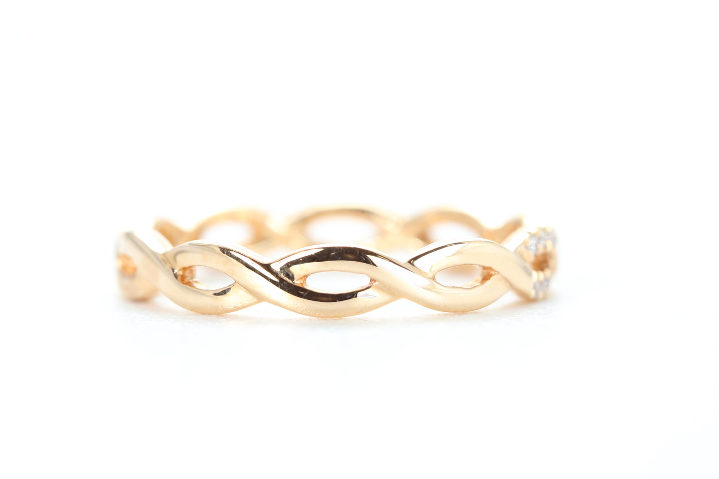 Woven Diamond Ring Rose Gold