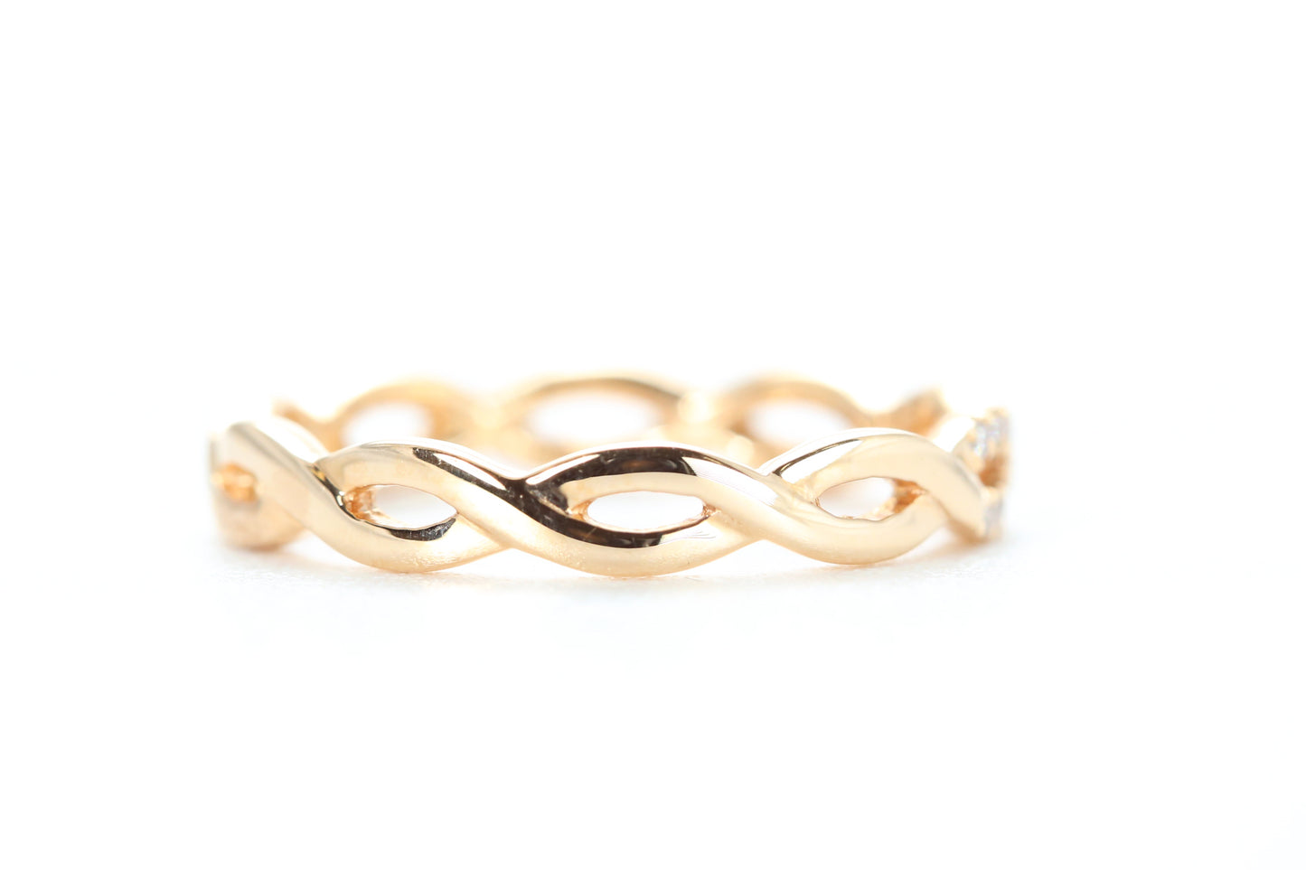 Woven Diamond Ring Rose Gold