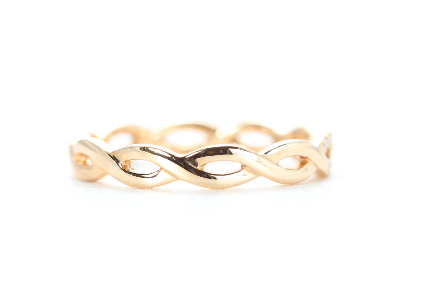 Woven Diamond Ring Rose Gold
