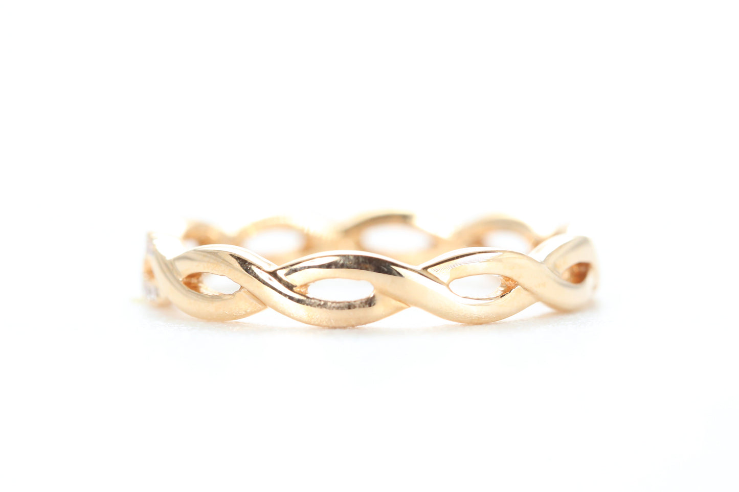 Woven Diamond Ring Rose Gold
