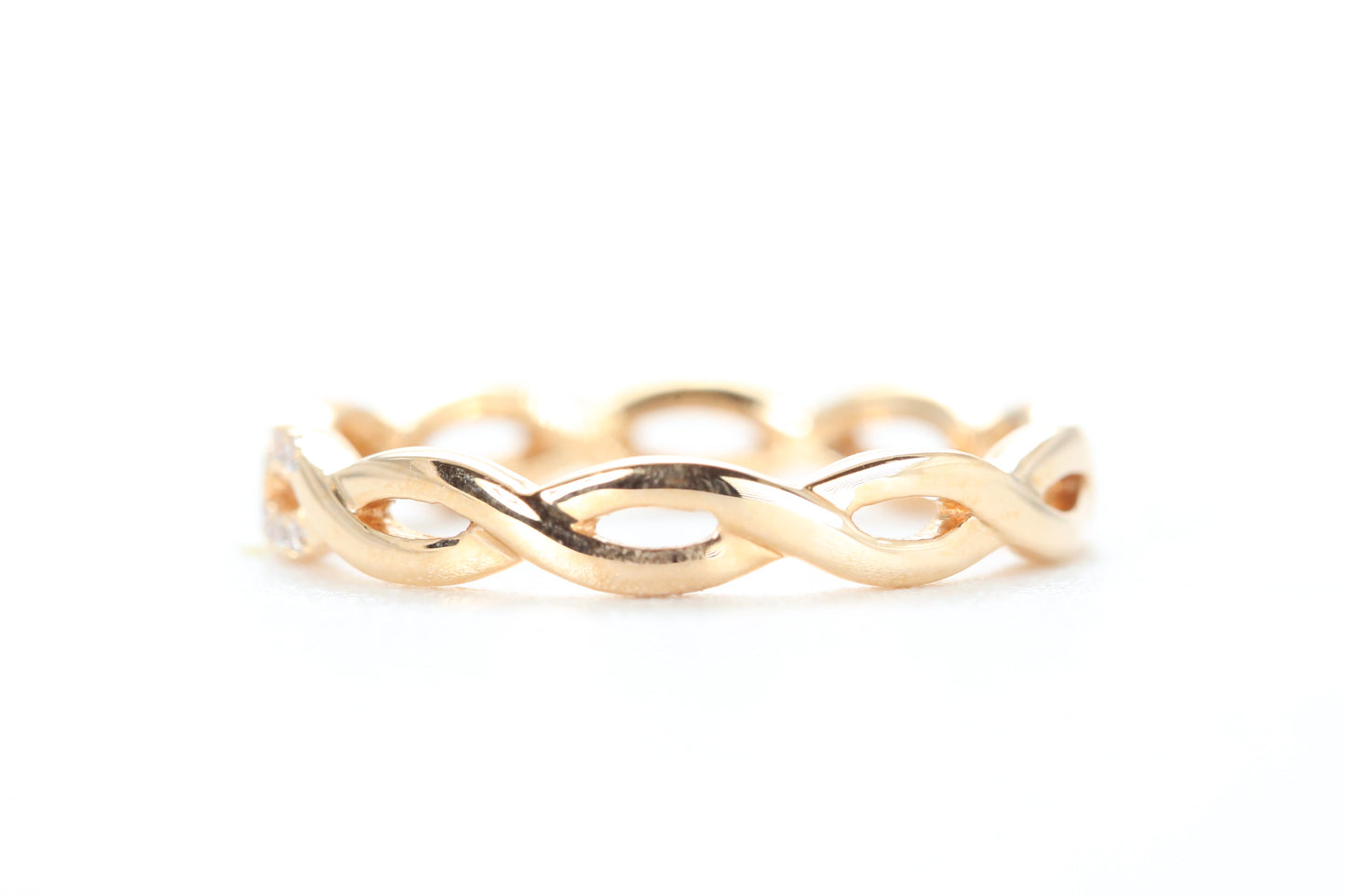 Woven Diamond Ring Rose Gold