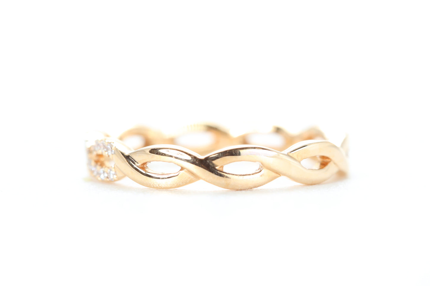 Woven Diamond Ring Rose Gold