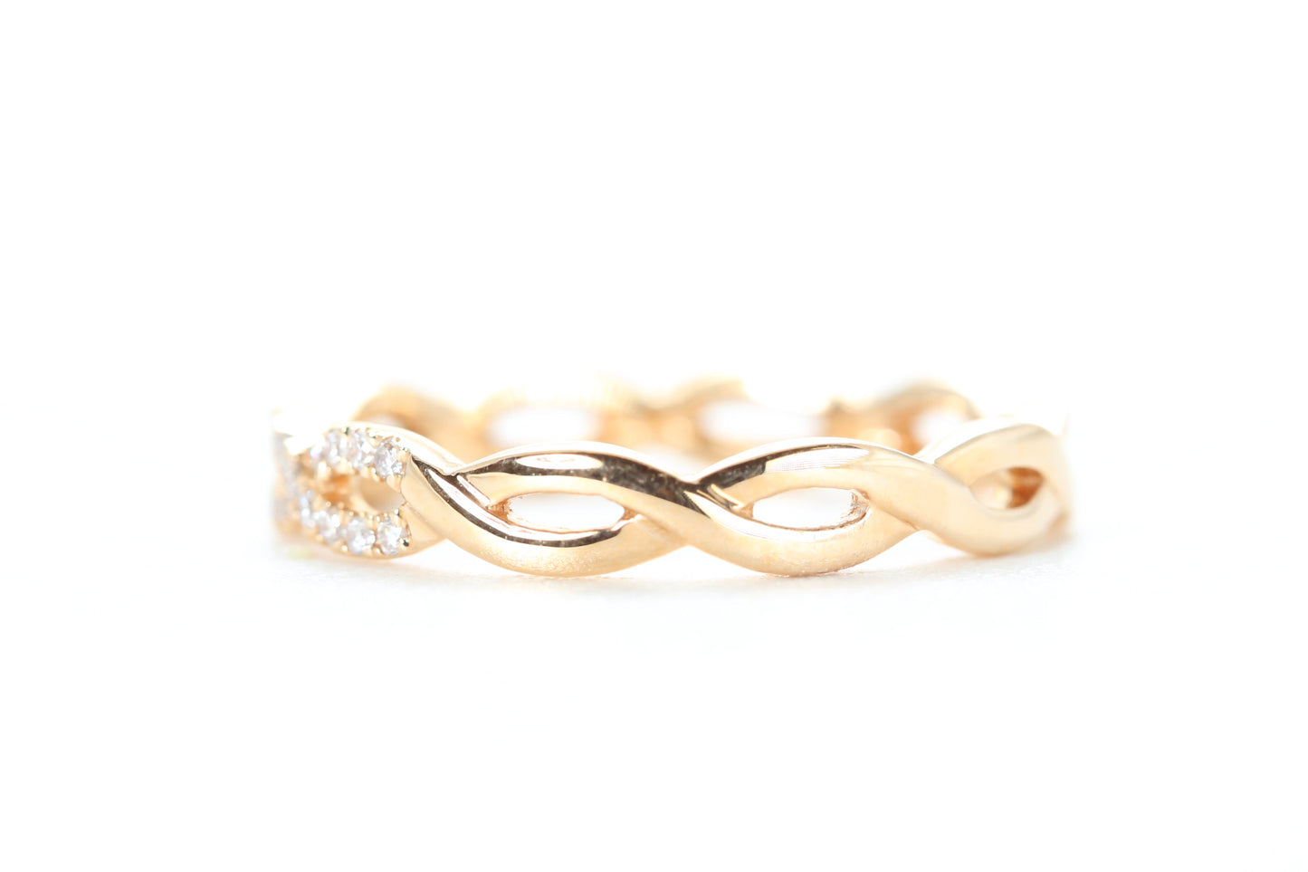 Woven Diamond Ring Rose Gold