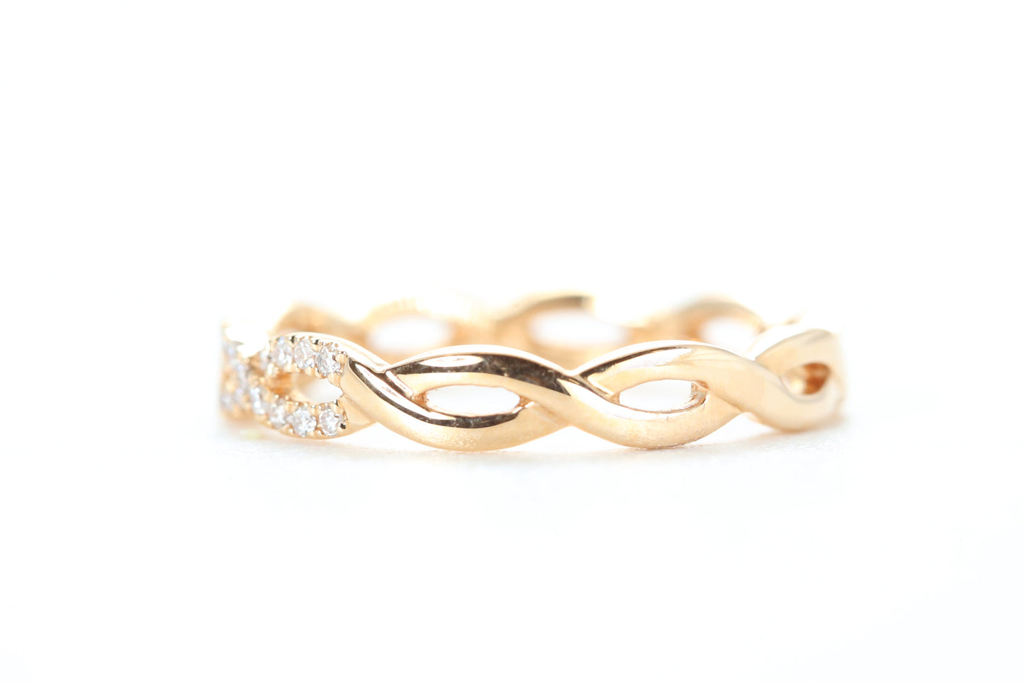 Woven Diamond Ring Rose Gold