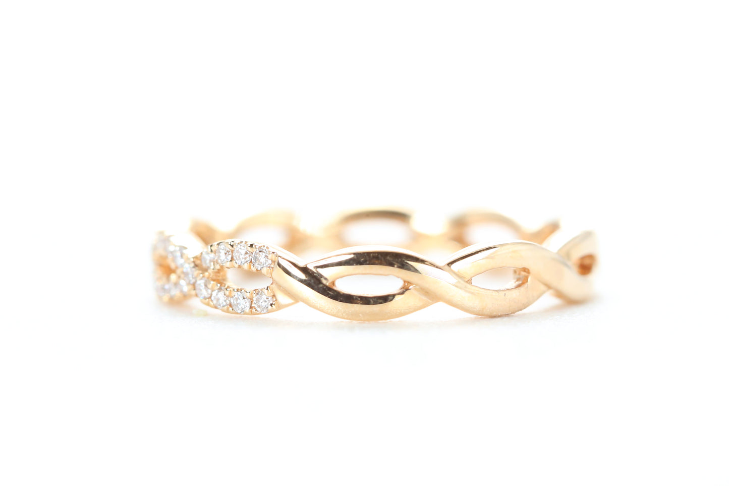 Woven Diamond Ring Rose Gold