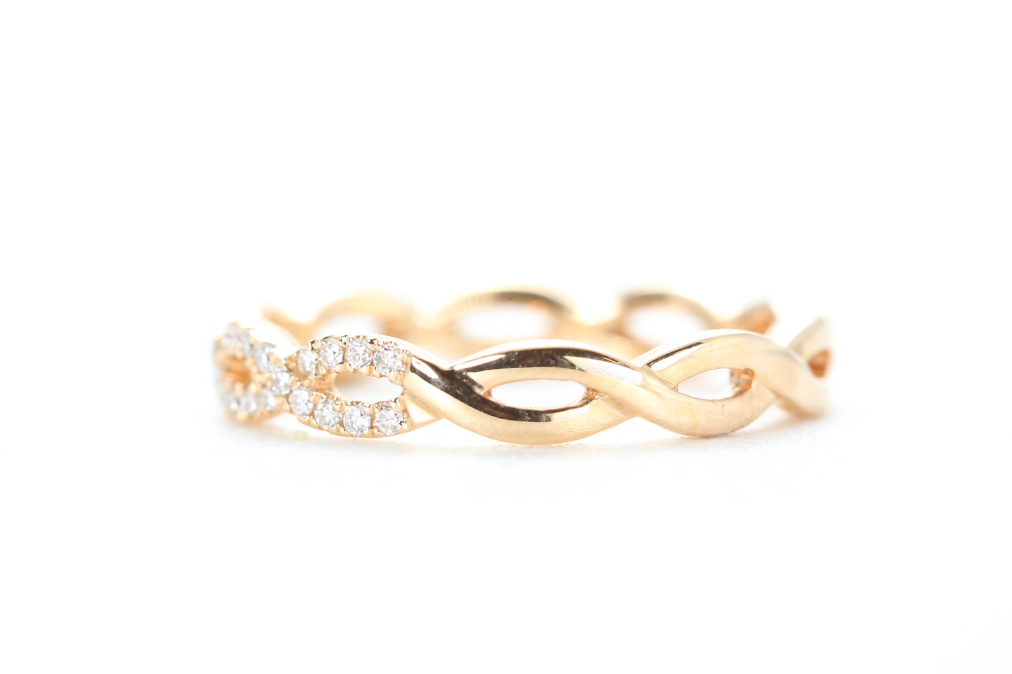 Woven Diamond Ring Rose Gold