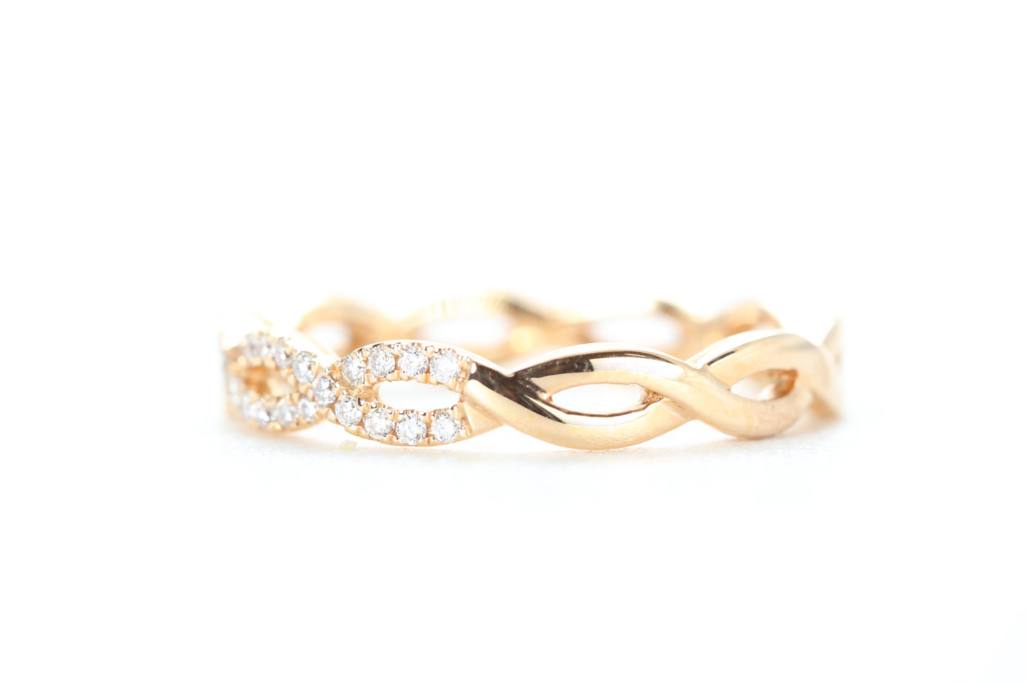 Woven Diamond Ring Rose Gold