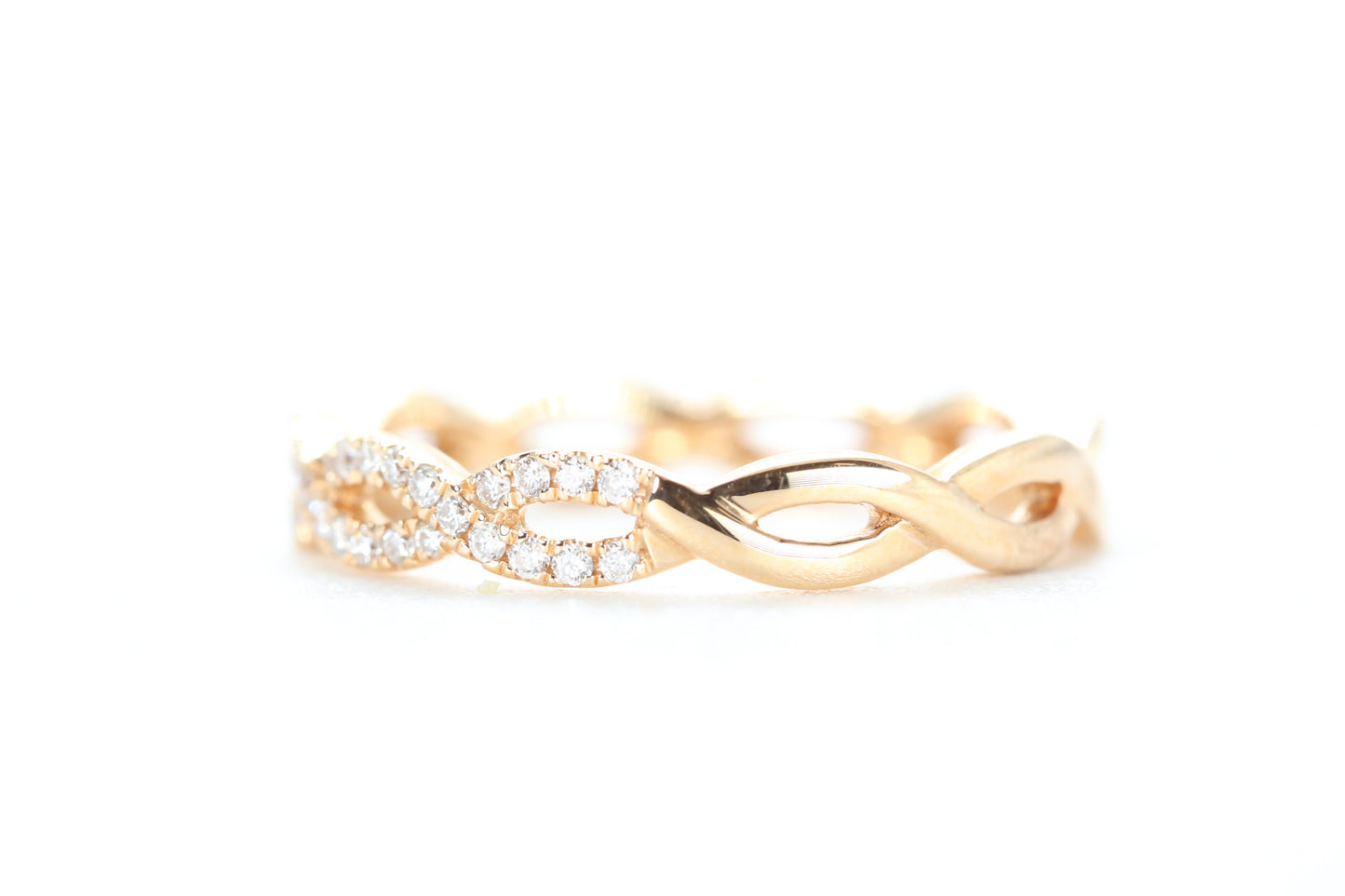 Woven Diamond Ring Rose Gold
