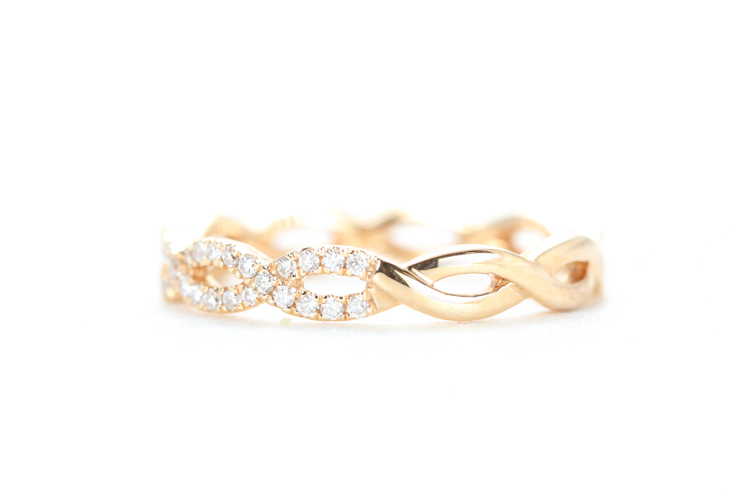 Woven Diamond Ring Rose Gold