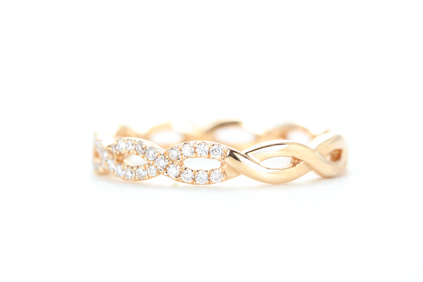 Woven Diamond Ring Rose Gold