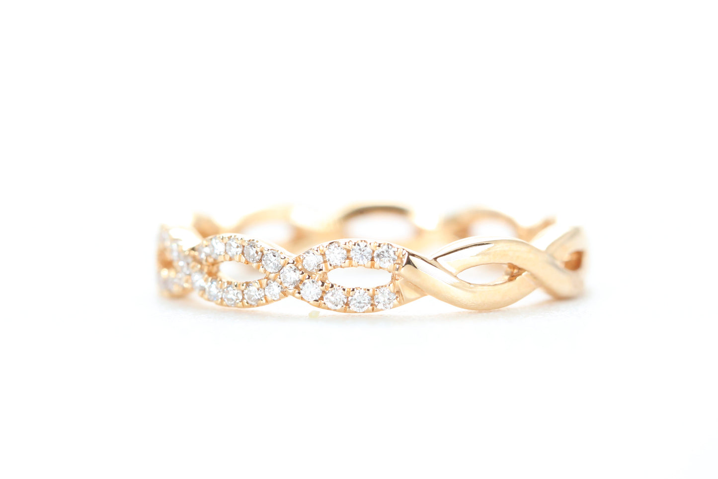 Woven Diamond Ring Rose Gold