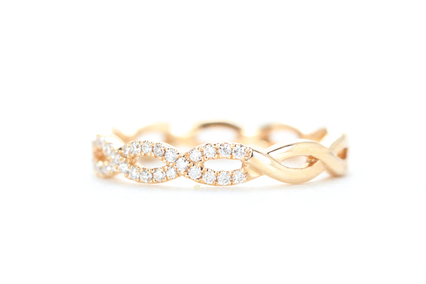 Woven Diamond Ring Rose Gold