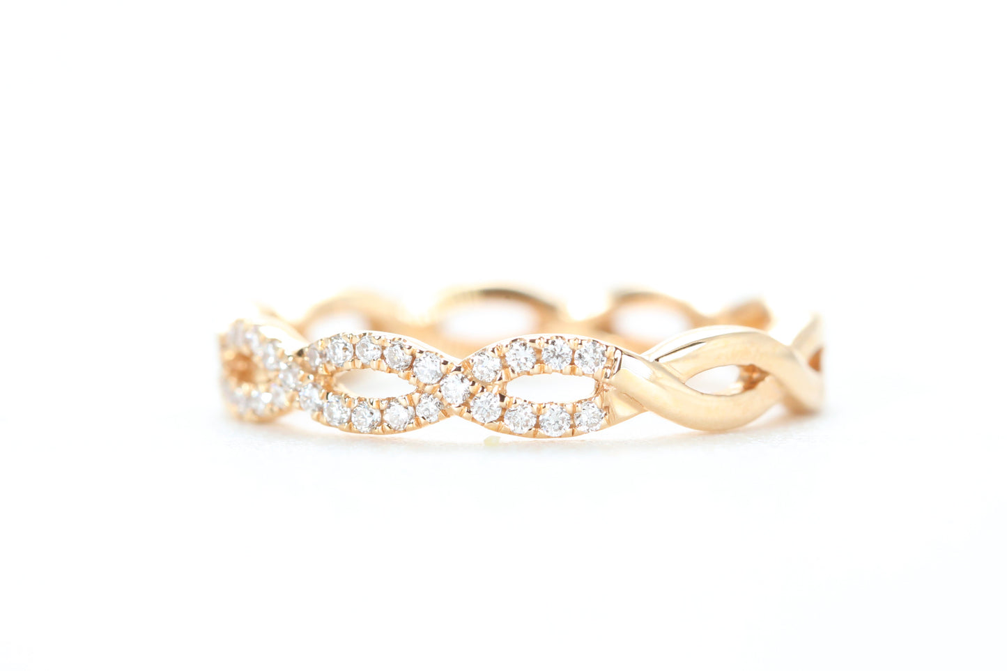 Woven Diamond Ring Rose Gold