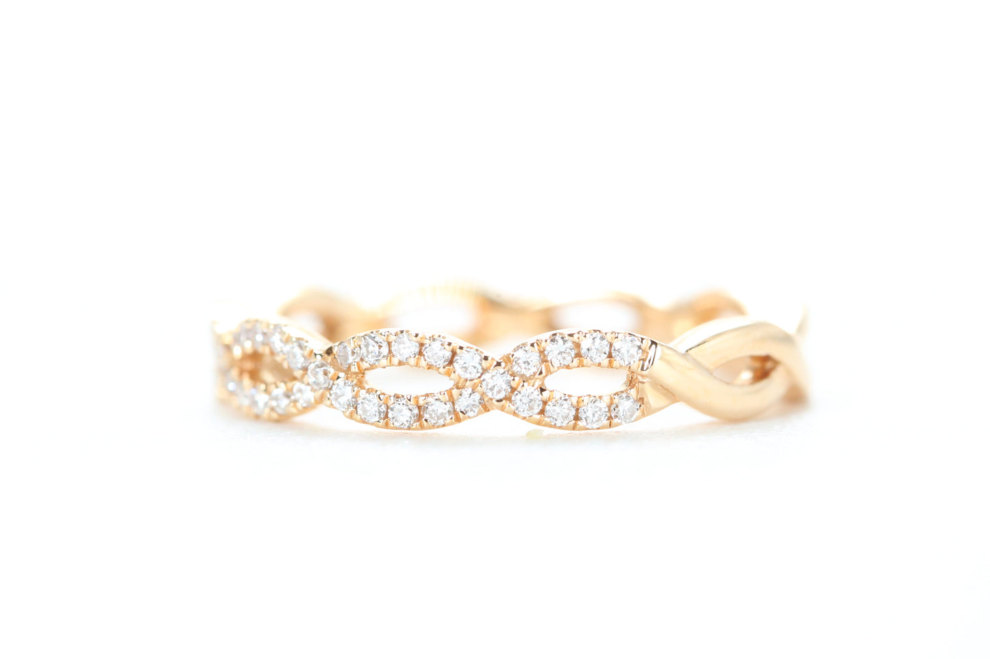 Woven Diamond Ring Rose Gold