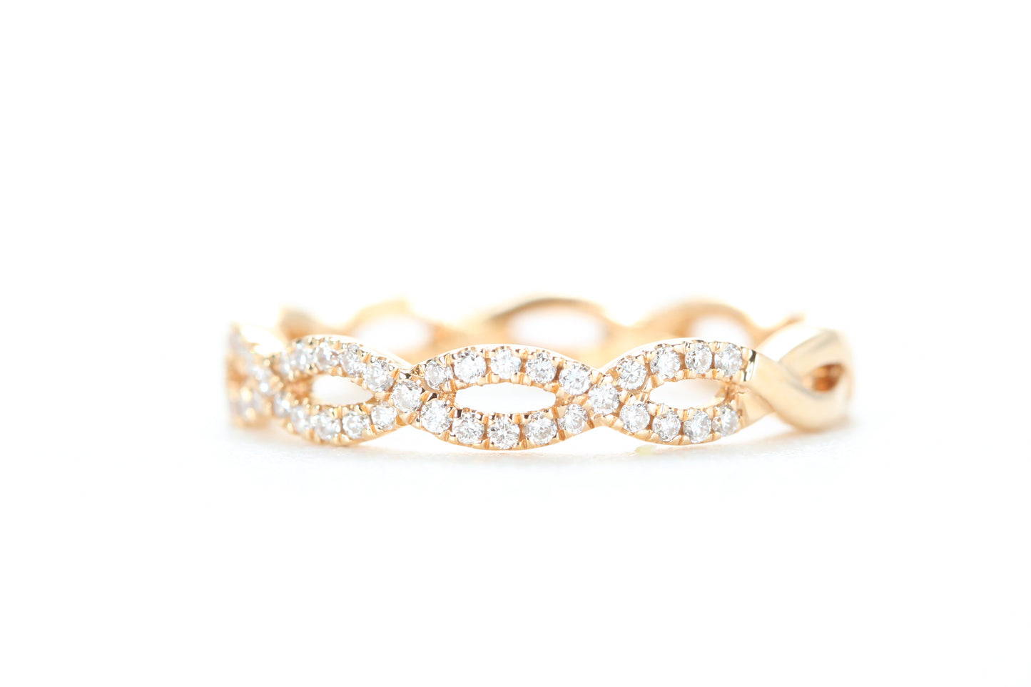 Woven Diamond Ring Rose Gold