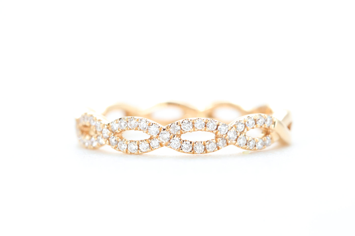 Woven Diamond Ring Rose Gold