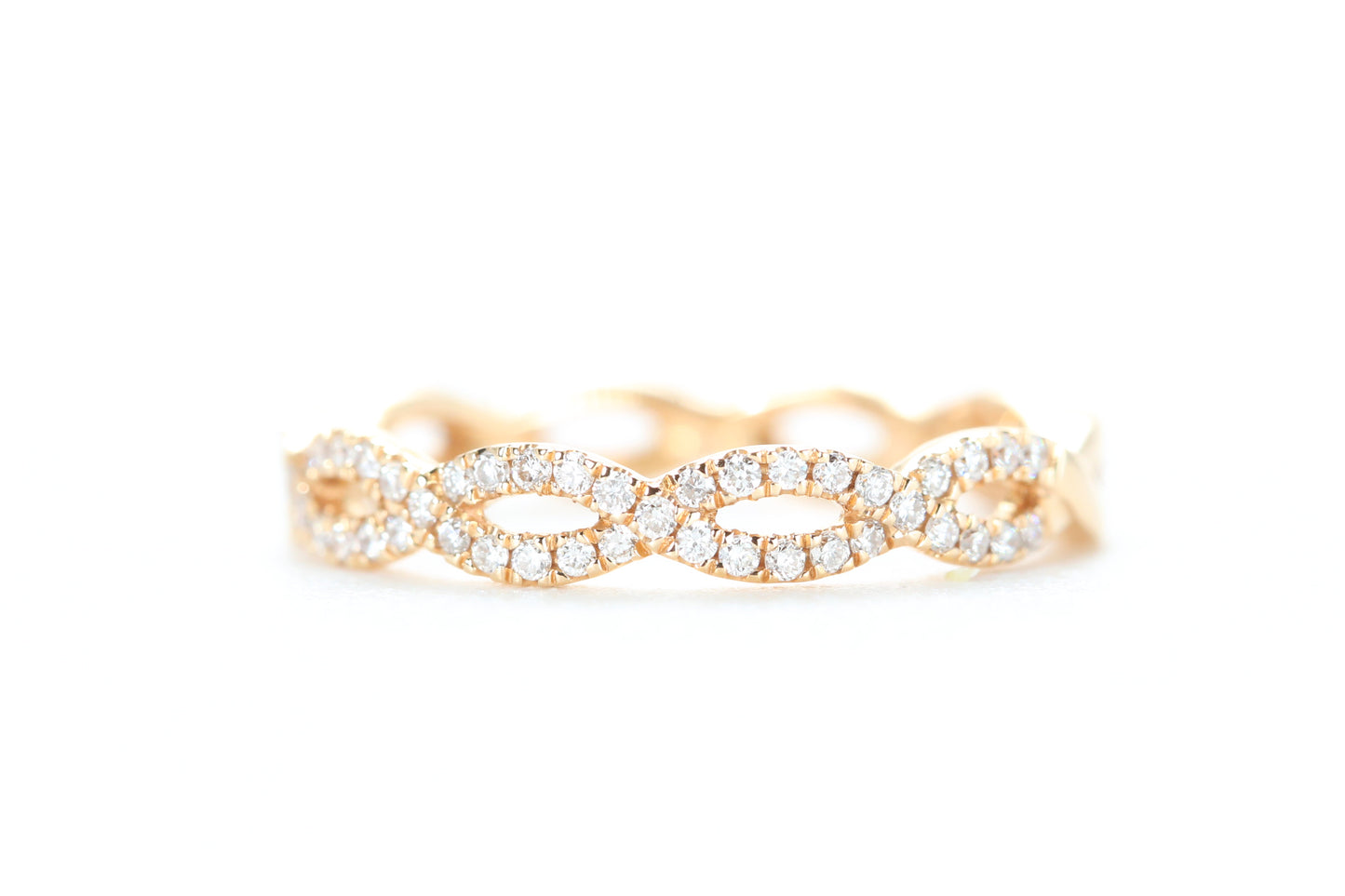 Woven Diamond Ring Rose Gold