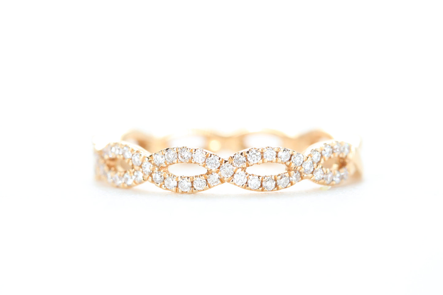 Woven Diamond Ring Rose Gold