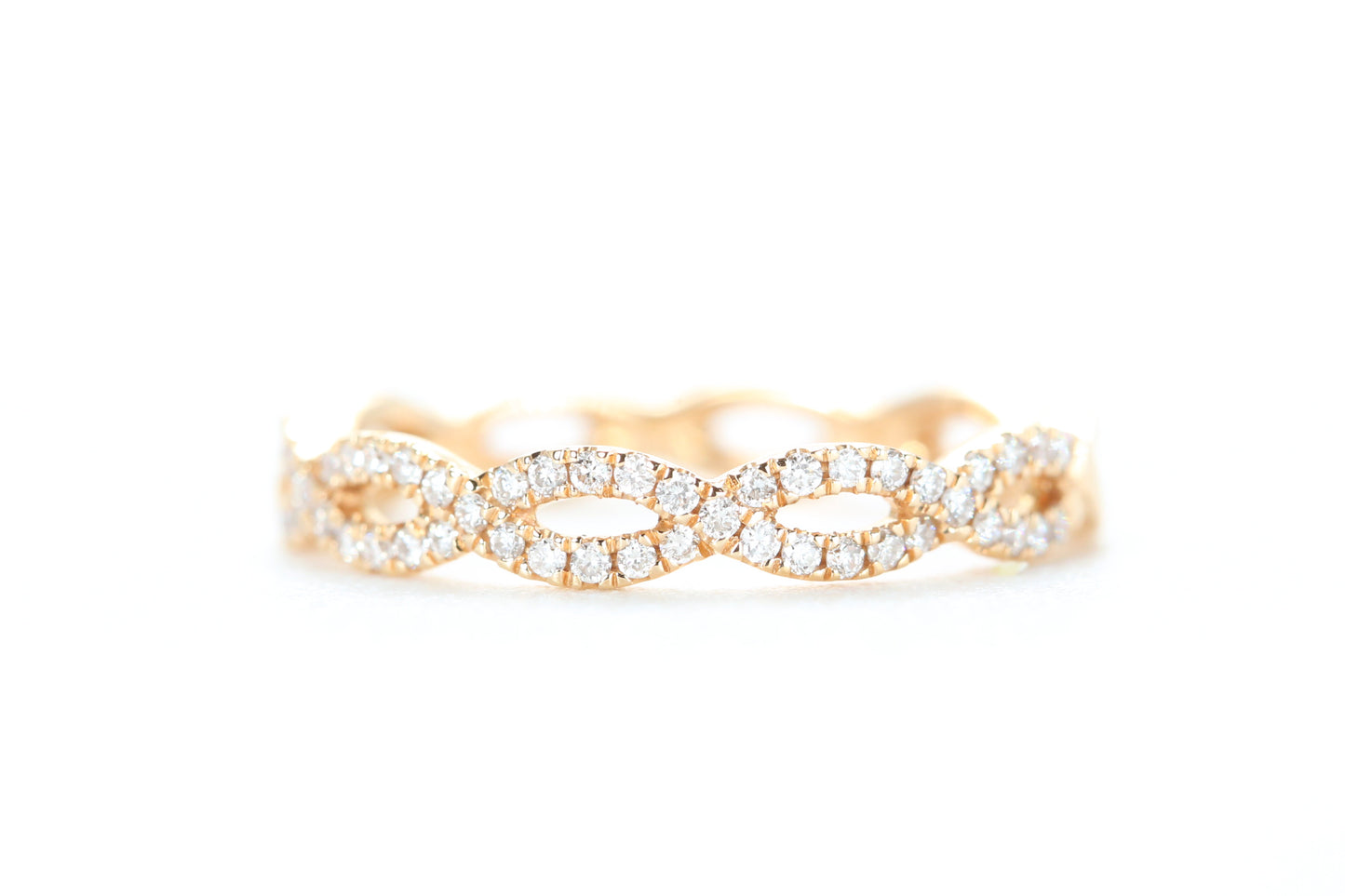 Woven Diamond Ring Rose Gold