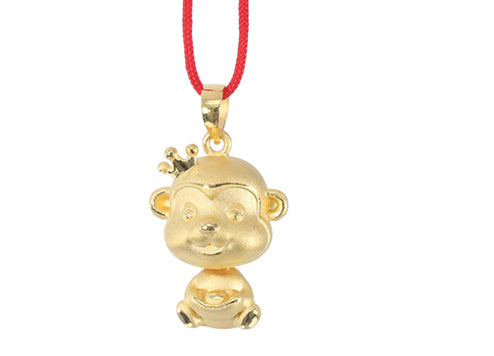 24K Gold Monkey Pendant