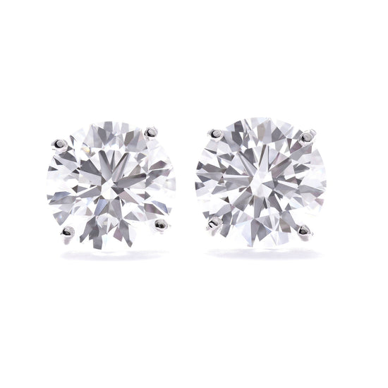 Lab Grown Stud Diamond Earrings 3.00 Total Carat Weight