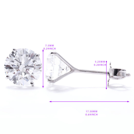 Load image into Gallery viewer, Lab Grown Stud Diamond Earrings 3.00 Total Carat Weight
