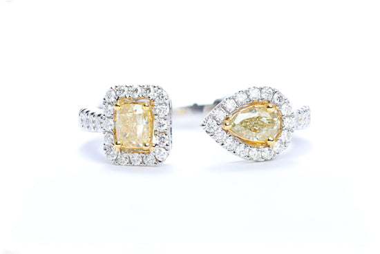 Load image into Gallery viewer, Yellow and White Diamond Ring
