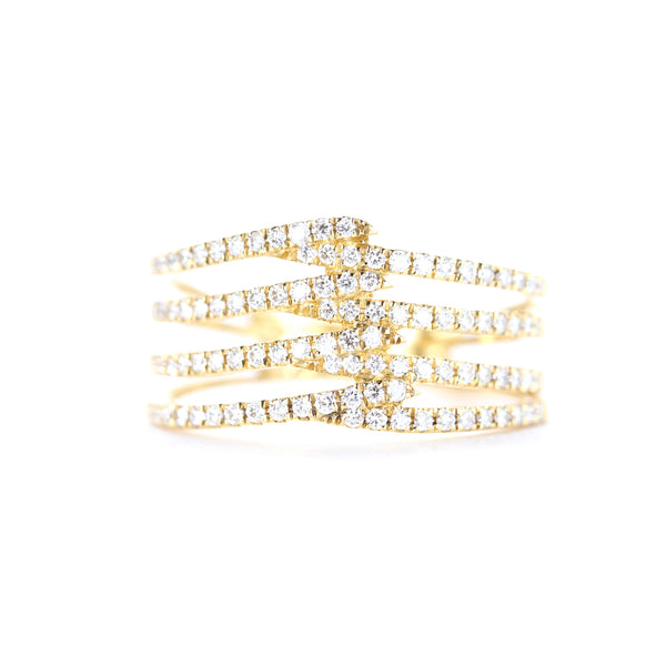 Contemporary Diamond Ring Yellow Gold