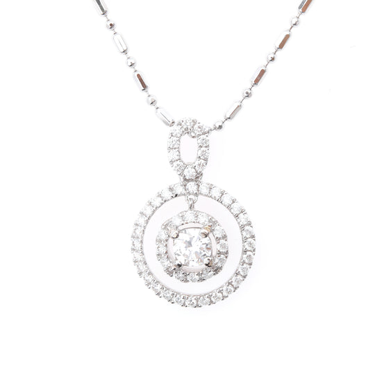 Open Double Halo Diamond Pendant