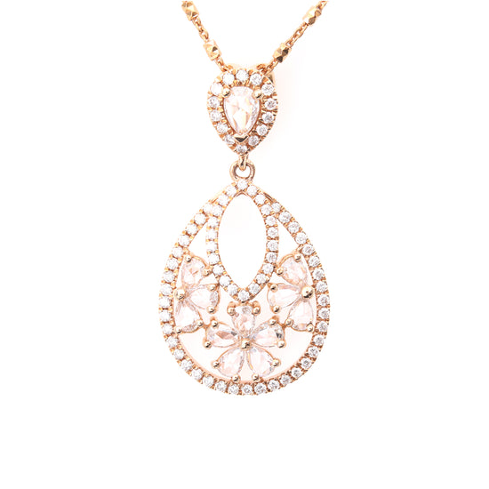 Pear Shaped Rose Cut Diamond Pendant