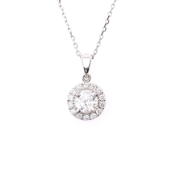 Modern Diamond Halo Pendant