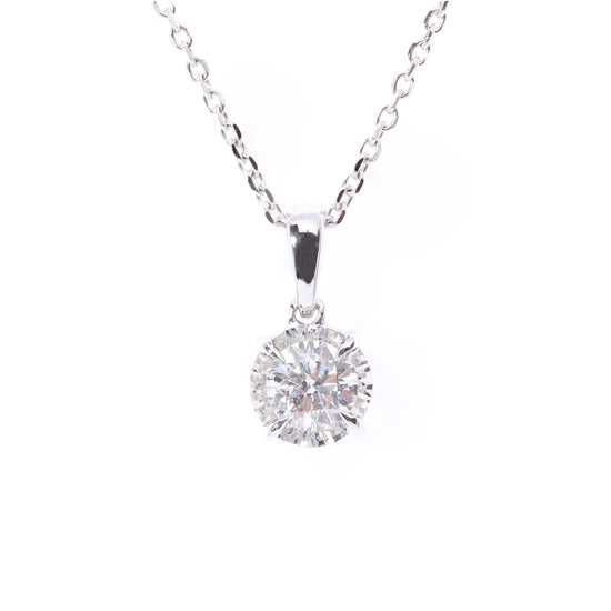 Solitaire Diamond Pendant with Diamond Cut Bezel