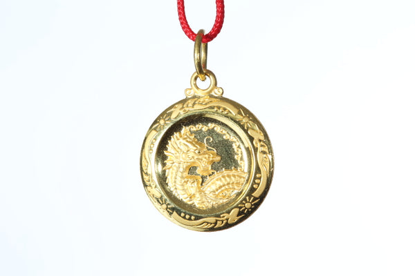 24k Gold Dragon Pendant