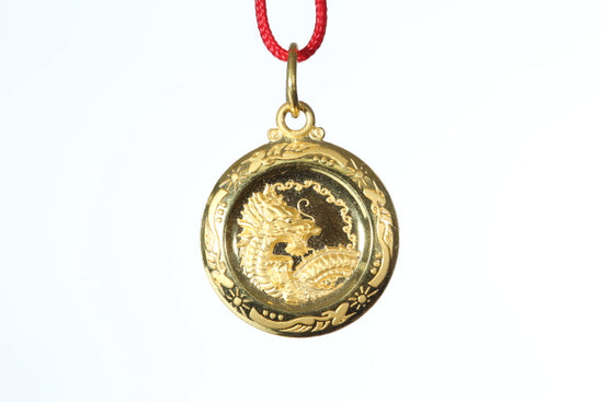 24k Gold Dragon Pendant