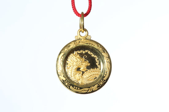 24k Gold Dragon Pendant