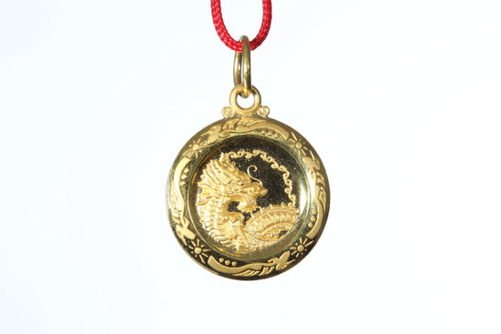 24k Gold Dragon Pendant