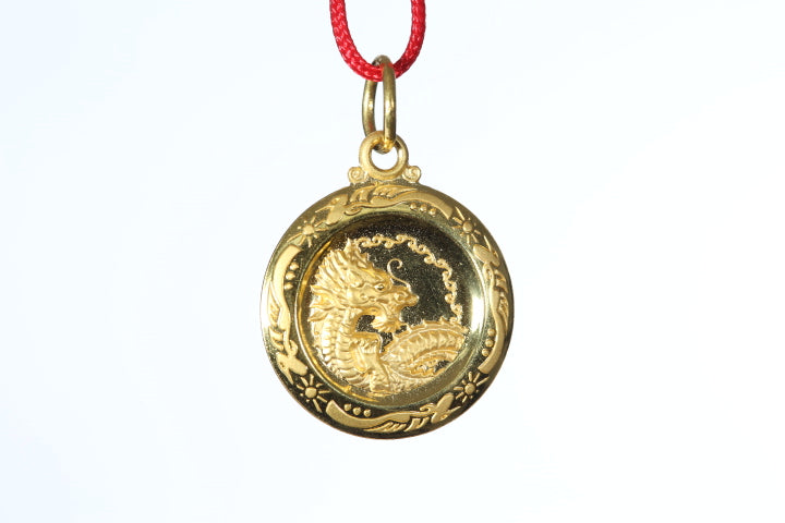 24k Gold Dragon Pendant