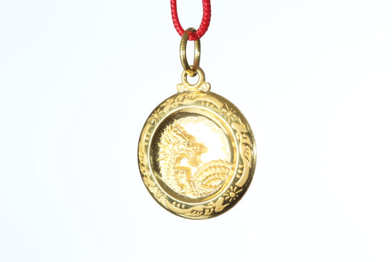 24k Gold Dragon Pendant