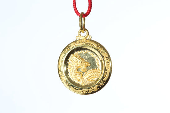 24k Gold Dragon Pendant