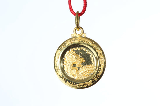 24k Gold Dragon Pendant