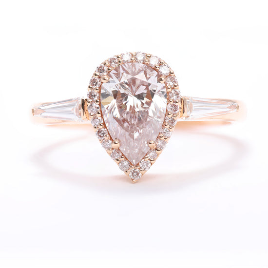 Pink Diamond Halo Ring