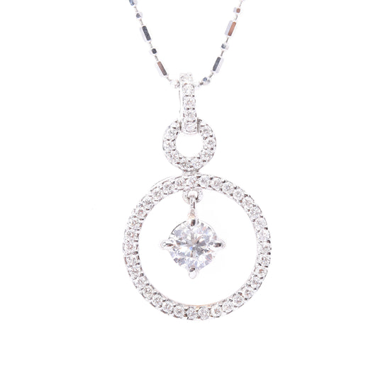 Diamond Dangle Circle Pendant