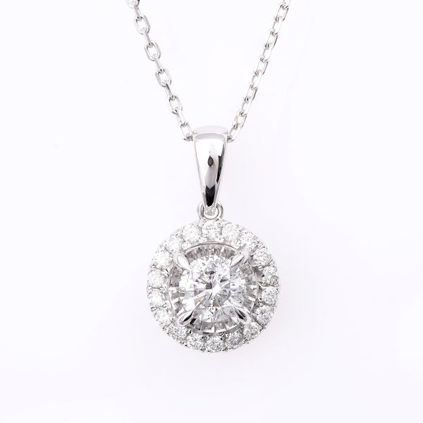 Classic Diamond Halo Pendant