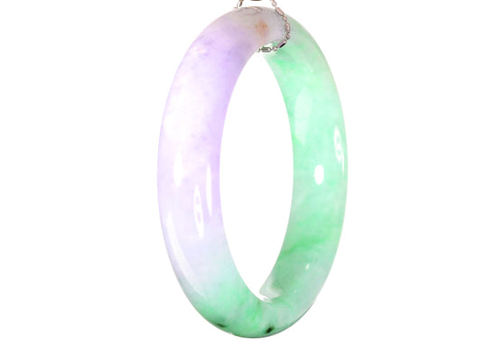 Green and Lavender Jadeite Bangle