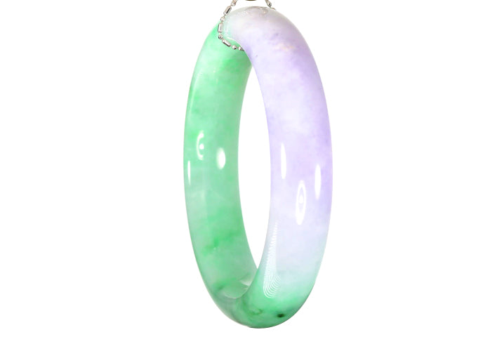 Green and Lavender Jadeite Bangle