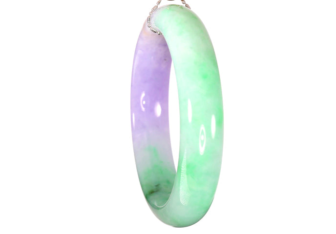 Green and Lavender Jadeite Bangle