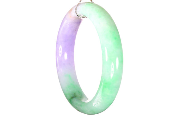 Green and Lavender Jadeite Bangle