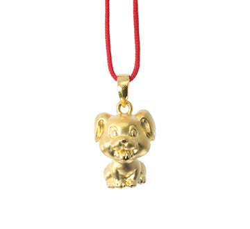 24K Gold Dog Pendant